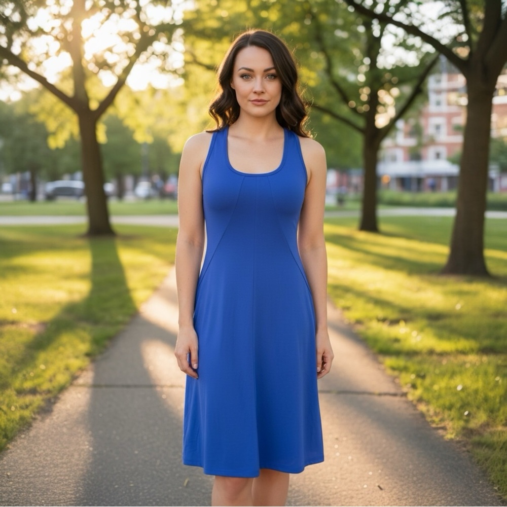 Lolé Blue 4-Way Stretch Activewear Lightweight Racerback Dress Women’s XS